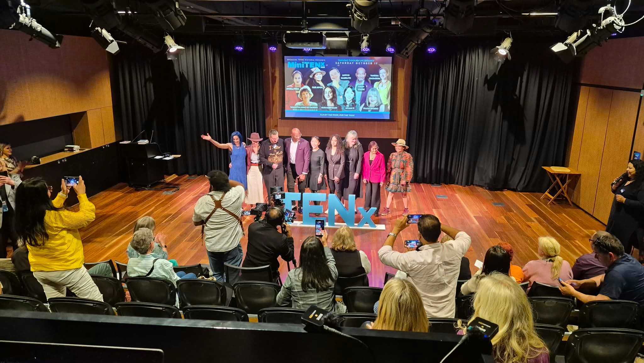 TENx Victoria speakers and team on stage